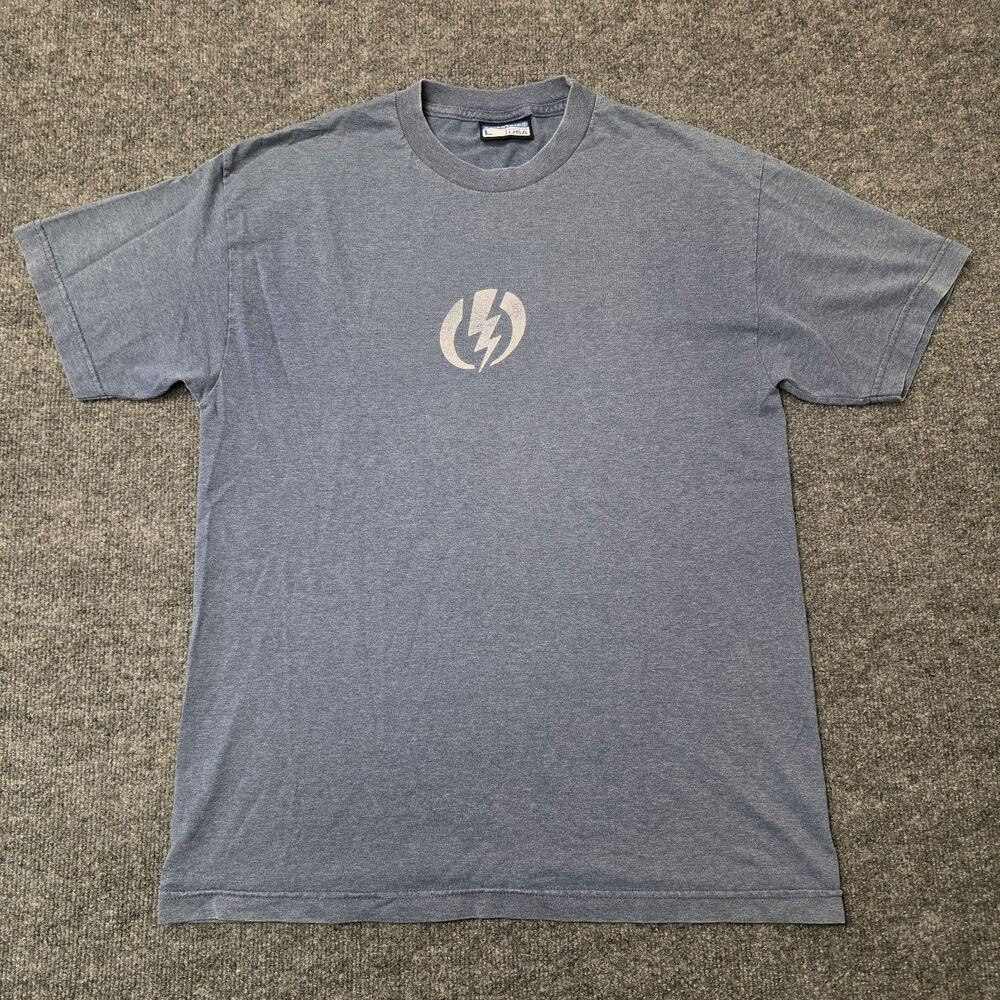 Vintage Electric Visual Collectable Blue Short Sleeve T-Shirt Sz L Made In USA